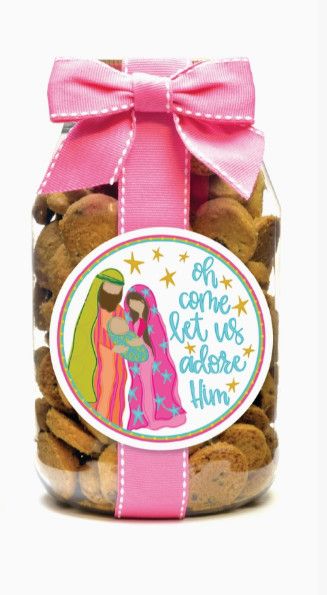 Christmas Nativity Chocolate Chip Cookies 10oz Jar | Come Let us Adore Him