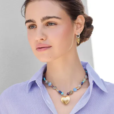 One Heart Multi Heat Bead Necklace