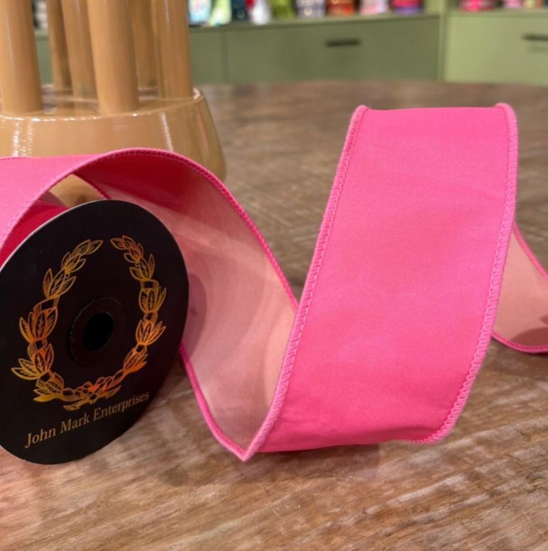 JM Taffeta DBL Pink Ribbon  2.5 10yd