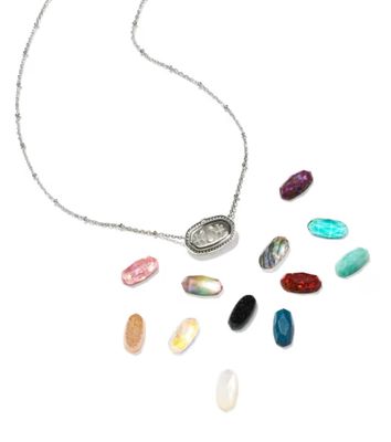 Kendra Scott Color Bar Elisa Locket Gift Set in Silver