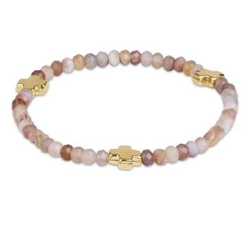 Enewton EXTENDS Signature Cross Gold 4mm Gemstone Bracelet Botswana Agate