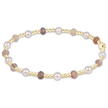 Enewton EXTENDS Sincerity Gemstone Pearl 4mm Bracelet Botswana Agate