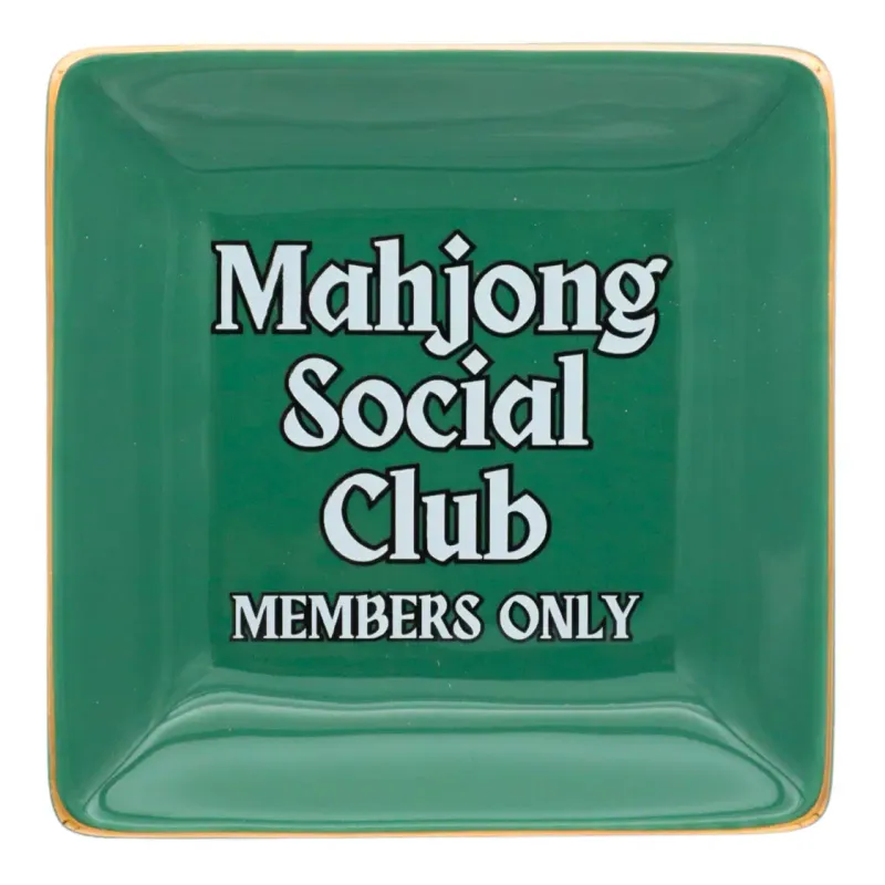 Mahjong Social Club Square Trinket Tray