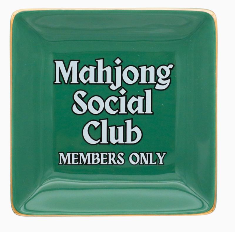 Mahjong Social Club Square Trinket Tray