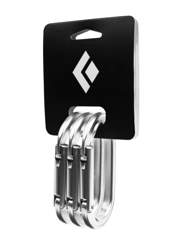 Black Diamond Oval Carabiner - 3 Pack