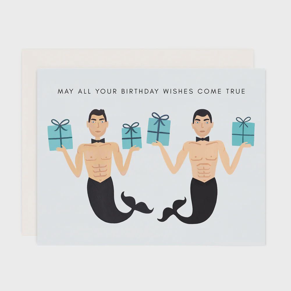 Mermen Birthday Wishes Card