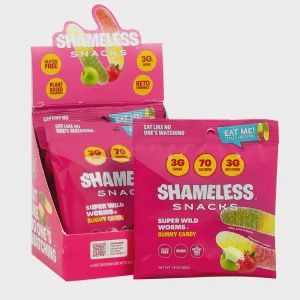 Shameless Snacks Super Wild Worms Gummy Candy