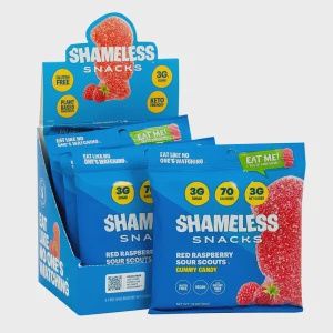 Shameless Snacks Red Raspberry Sour Scouts Gummy Candy