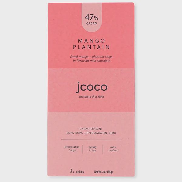 Jcoco Mango Plantain Milk Chocolate 47%, 3oz