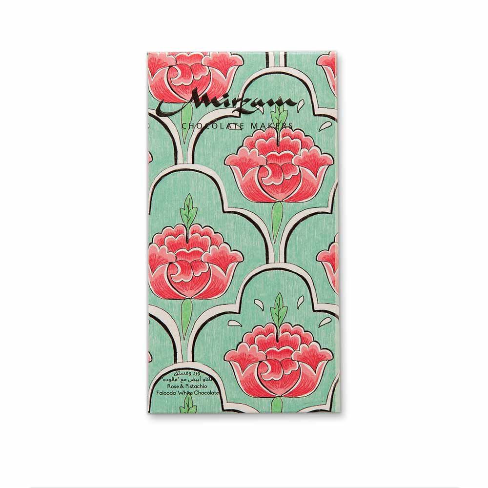 Mirzam Falooda White Chocolate w/ Rose &amp; Pistachio, 70g