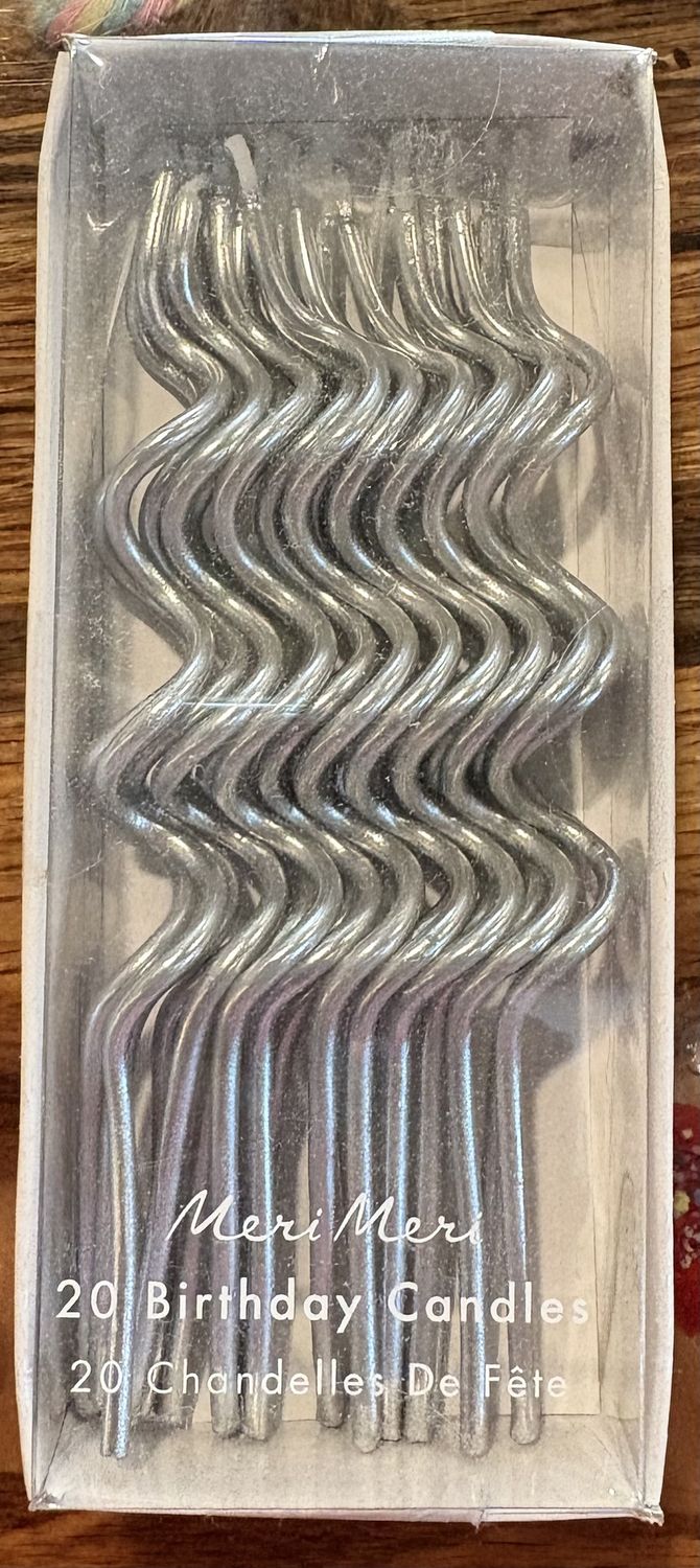 Silver Swirly Candles