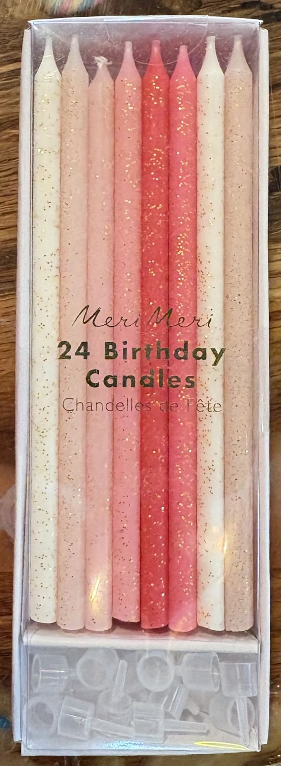 Pink Glitter Candles