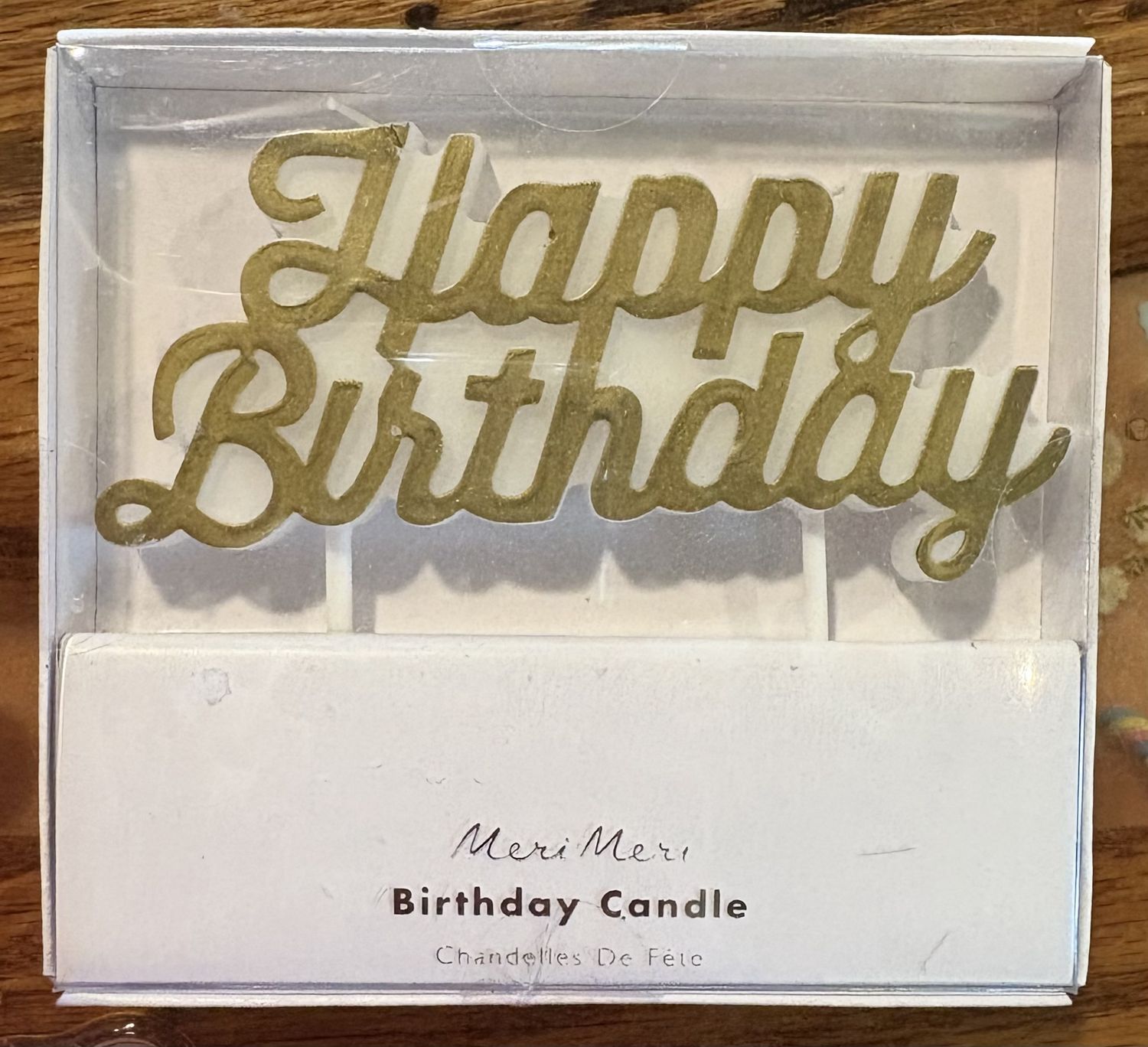 Gold Happy Birthday Candle
