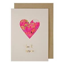 Meri Meri Heart Confetti Shaker Anniversary Greeting Card