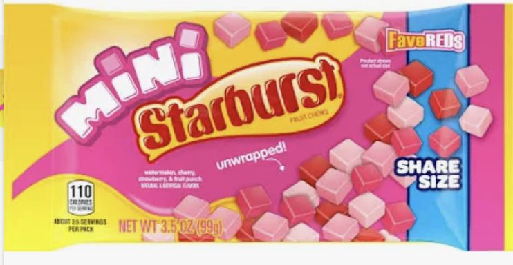 Fave Reds Mini Fruit Chews Candy, Share Size, 3.5 oz