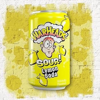 Warheads Sour Lemon Soda - 12 oz