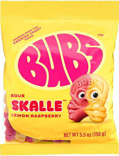 Bubs Godis Skalle Raspberry Lemon 90g