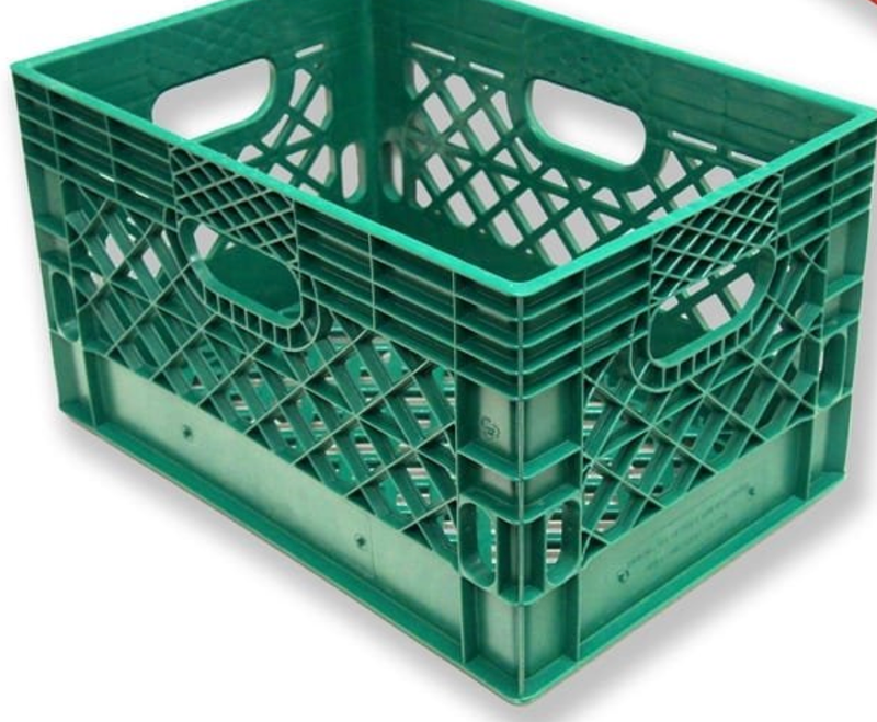 Milk Crate, Rectangular, Green