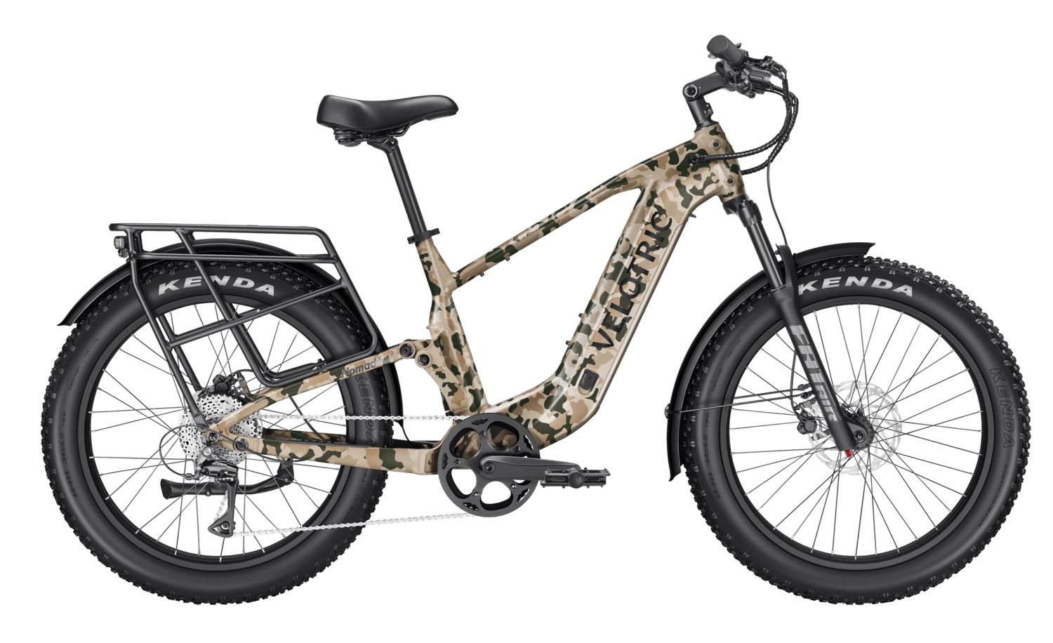 Velotric Nomad 2X Full Suspension Fat Tire Ebike Step Over - Large Camo