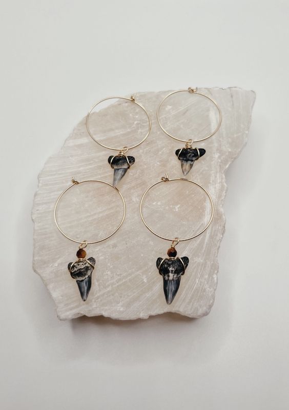 Seastainably Made Shark Tooth Hoop Earring