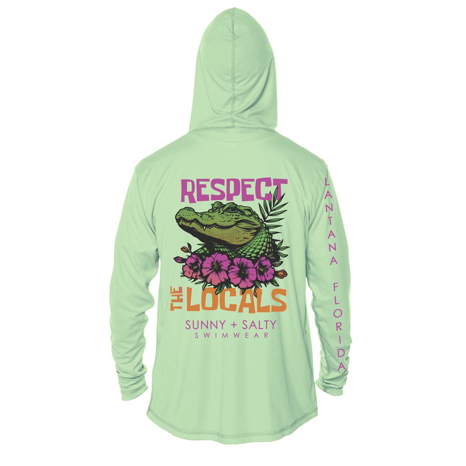 Respect the Locals&quot; Alligator Hooded UPF 50 Shirt