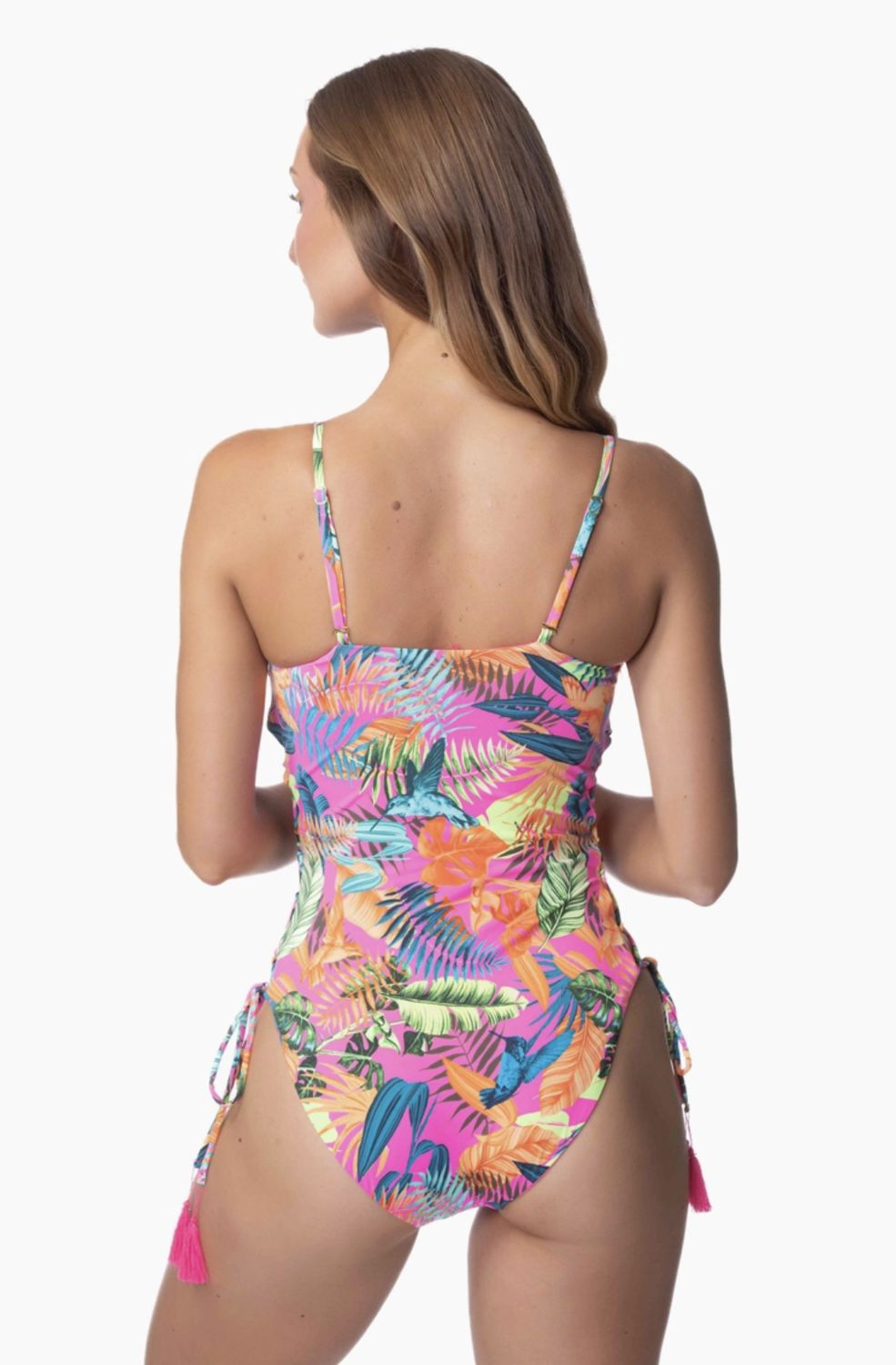 Floral Knot-Front One-Piece Swimsuit