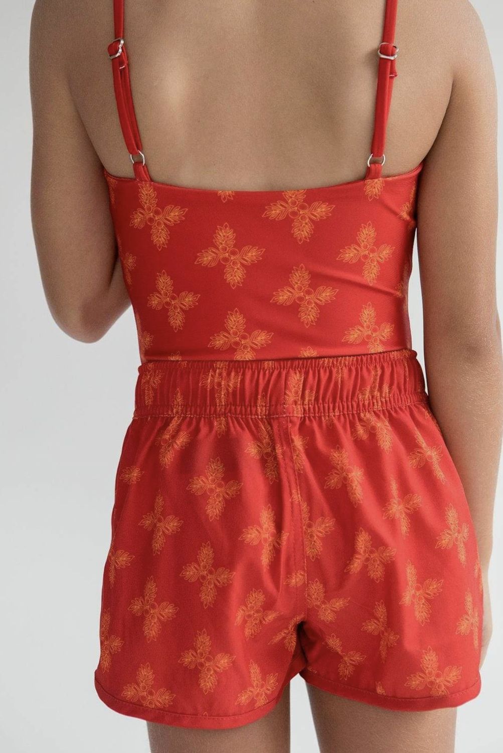 Kid’S Boardie Watershorts in Red Breadfruit Bandana