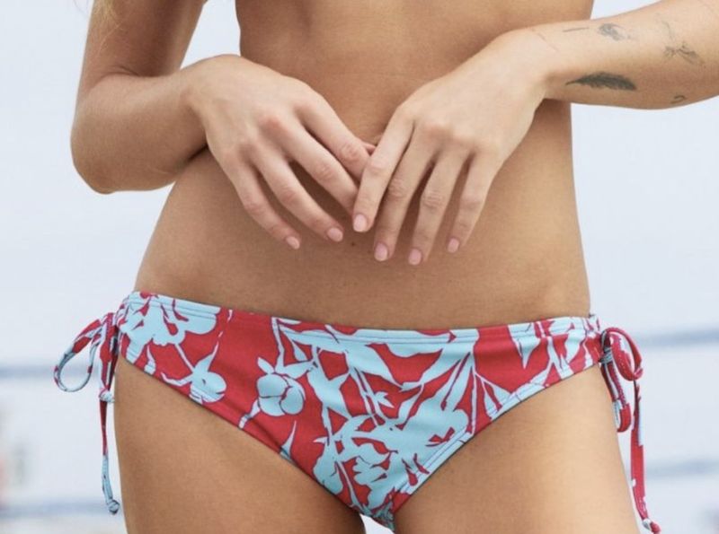 Tropical Vibes Tie-Side Red Bikini Bottom