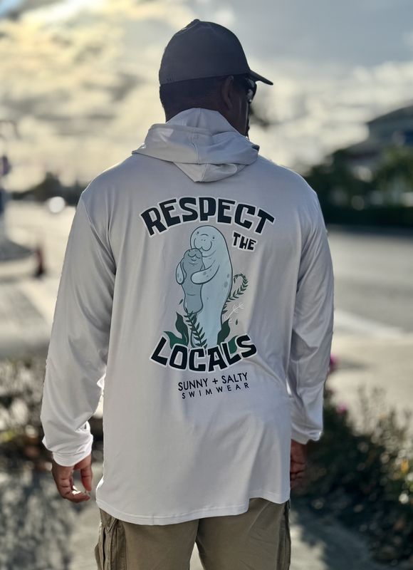 &quot;Respect the Locals&quot; Hooded UPF Shirt – Manatee Edition