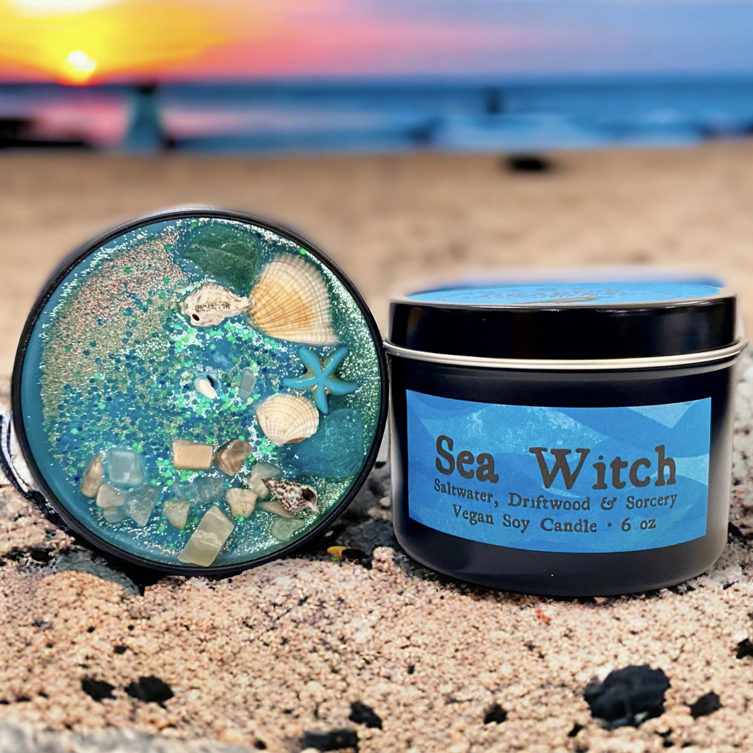 Sea Witch Candle | Saltwater &amp; Driftwood Scent | Great Gift
