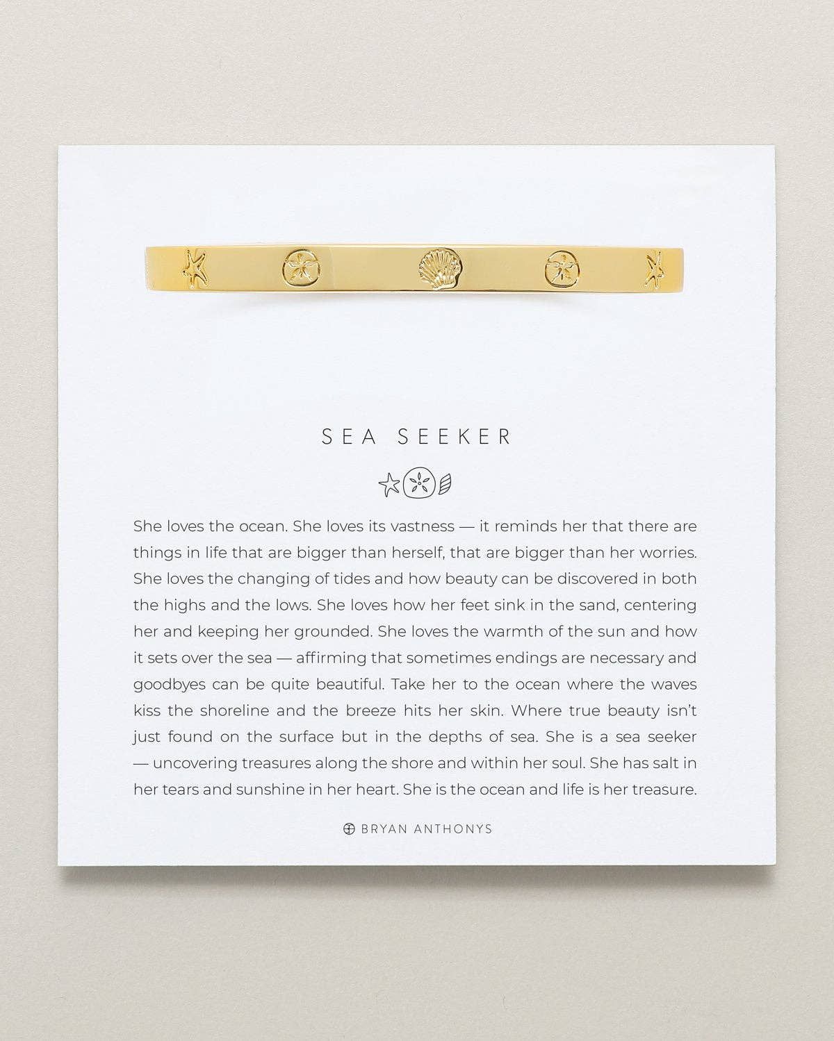 Sea Seeker Hinged Bracelet, Finish: 14k Gold, Size: Large