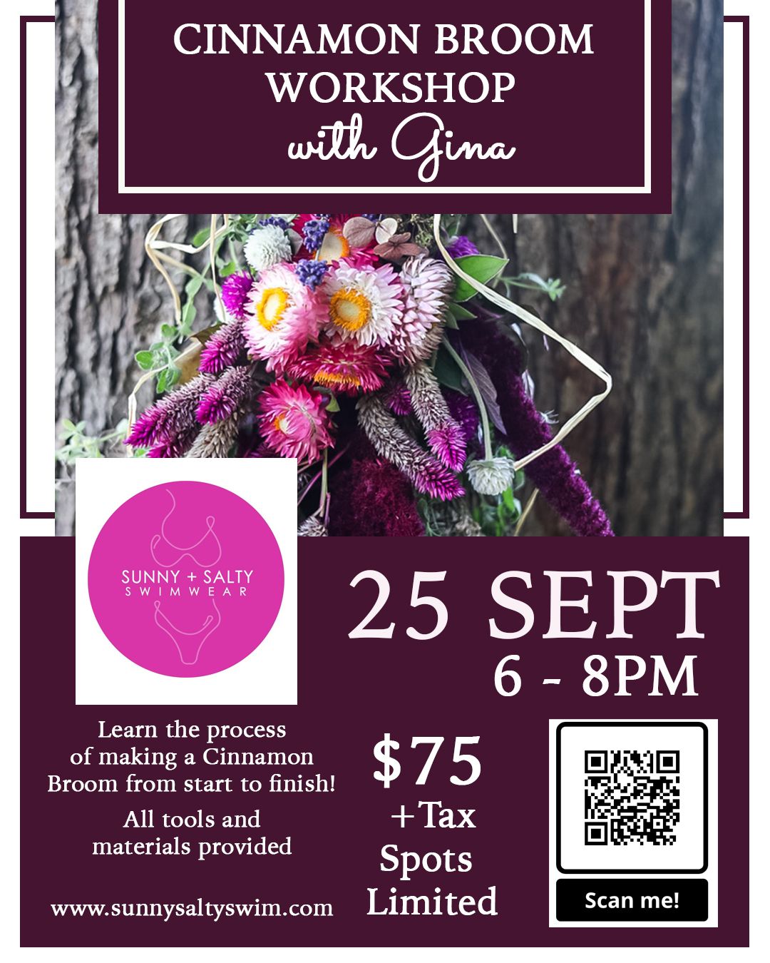 Cinnamon Broom Workshop with Gina