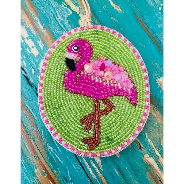 Flamingo beaded ornament(1)