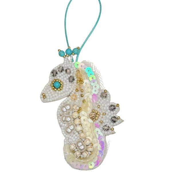 Seahorse beaded ornament