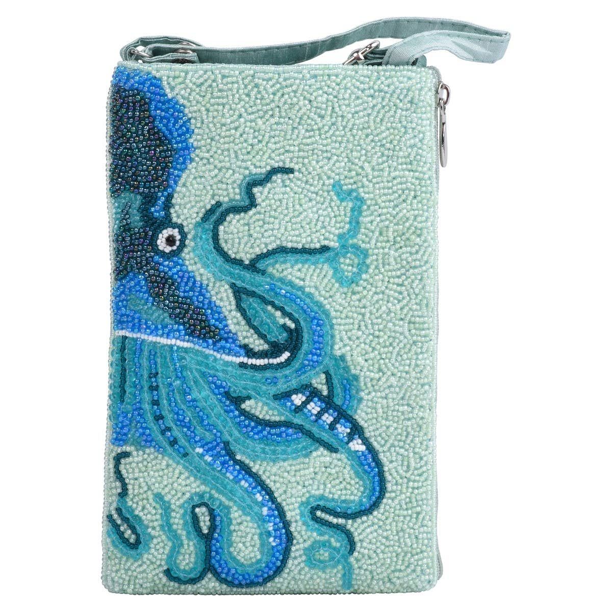 Hand-beaded Crossbody Ocean Octopus purse