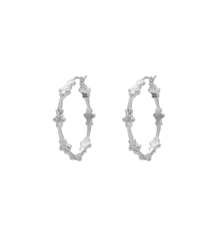 Anna + Nina &#39;Eden&#39; hoop earring - zilver