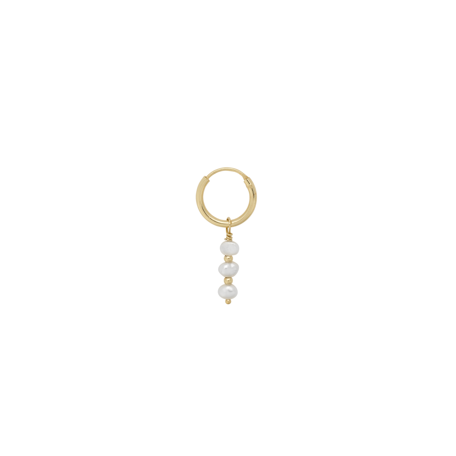 Anna + Nina single &#39;Pearly&#39; ring earring - goud