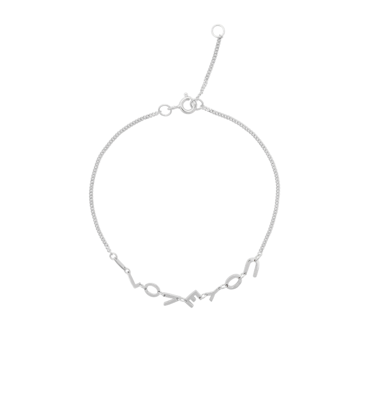 Anna + Nina &#39;i love you&#39; armband - zilver
