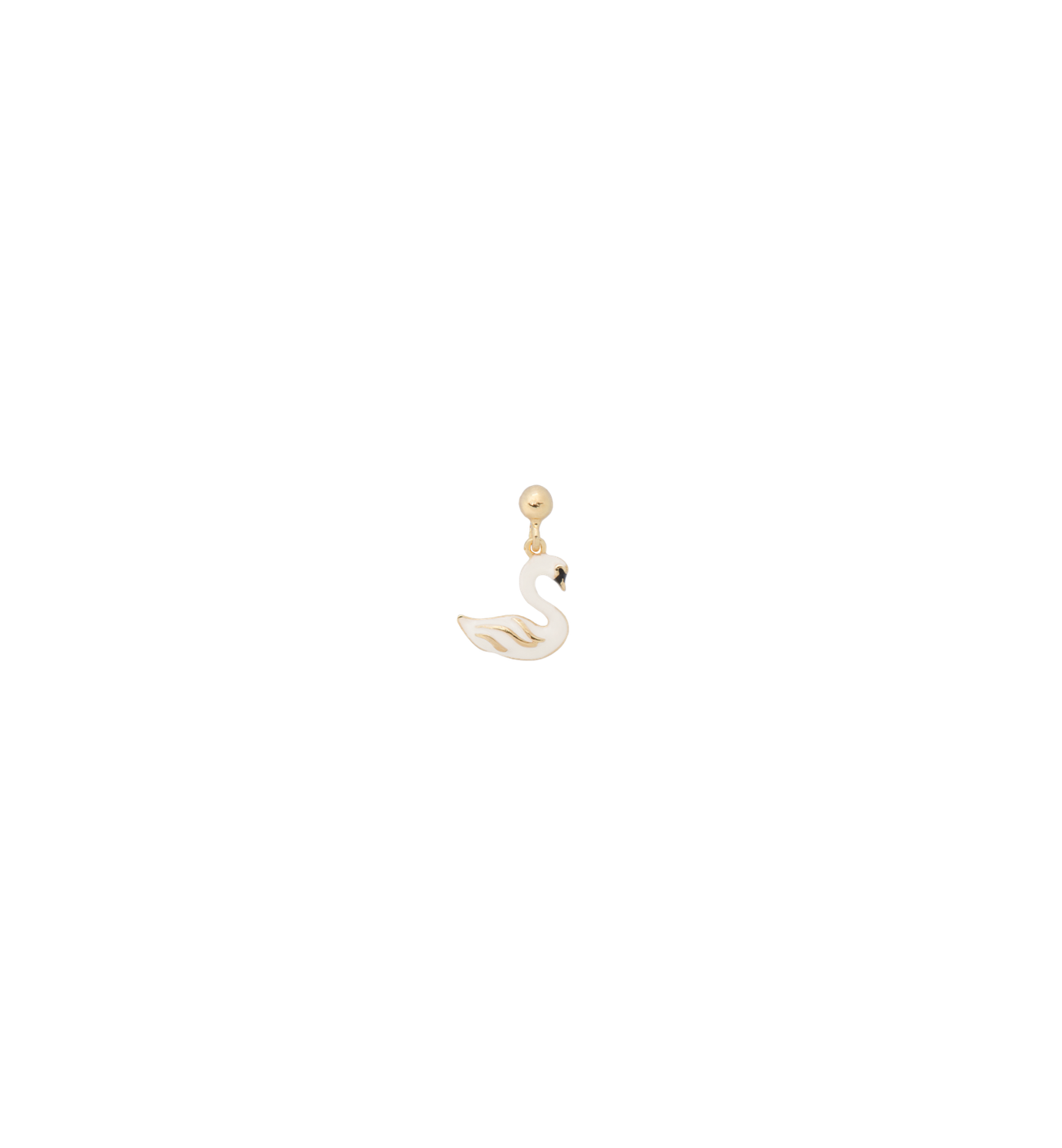 Anna + Nina &#39;swan&#39; single oorbel
