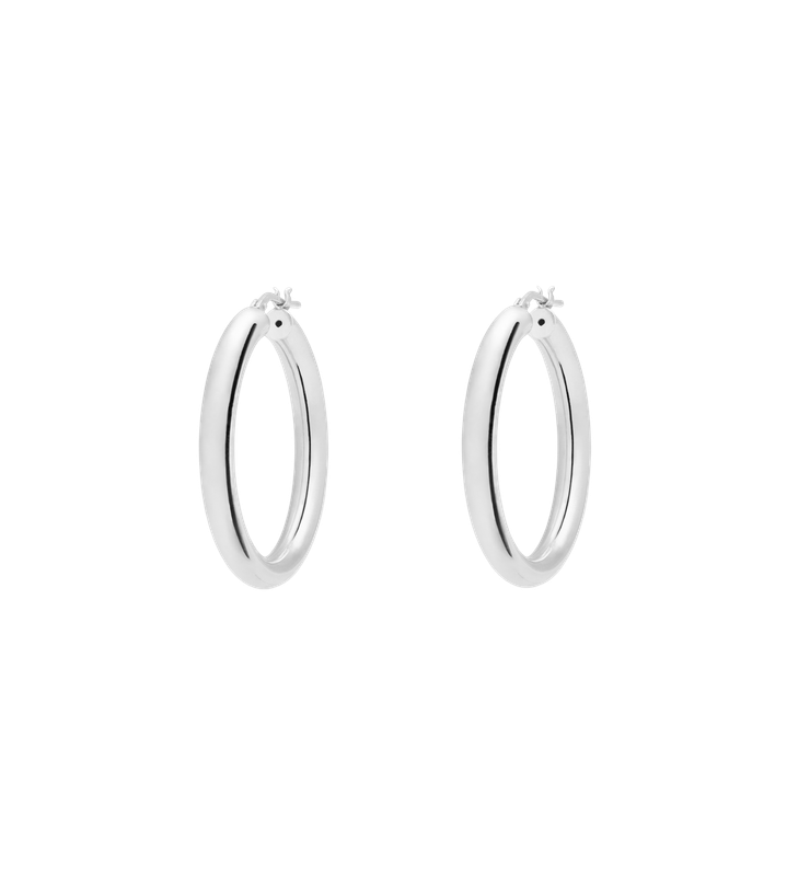 Anna + Nina ronde oorringen - zilver
