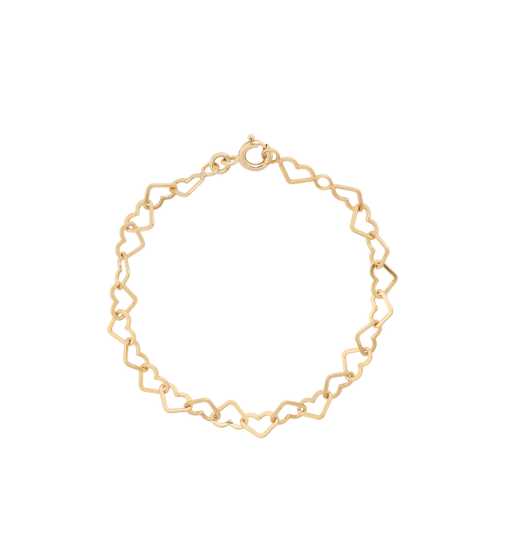 Anna + Nina &#39;linked hearts&#39; armband - goud