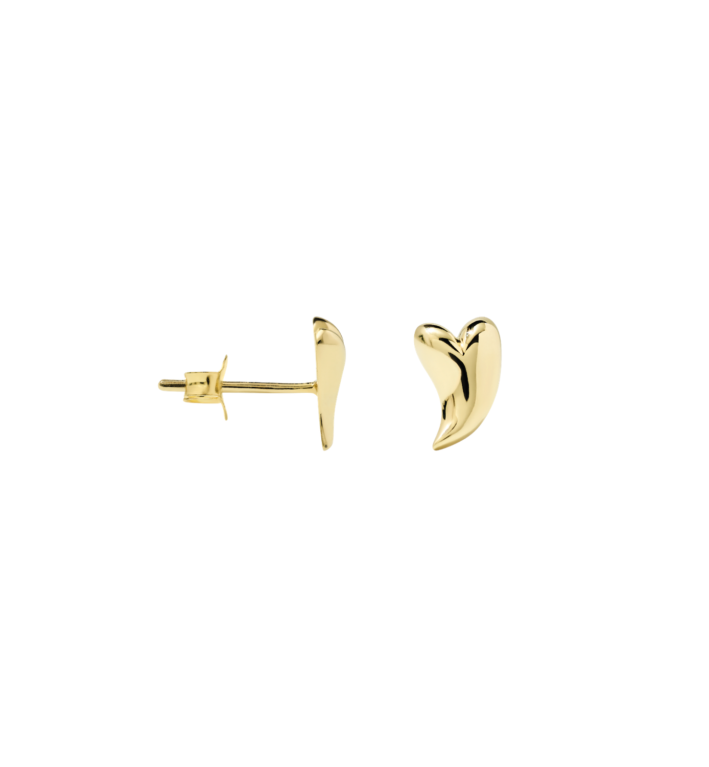 Anna + Nina &#39;groovy heart&#39; single oorknopje - goud