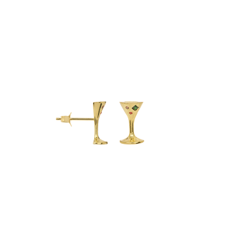 Anna + Nina &#39;cocktail&#39; single oorbel - goud