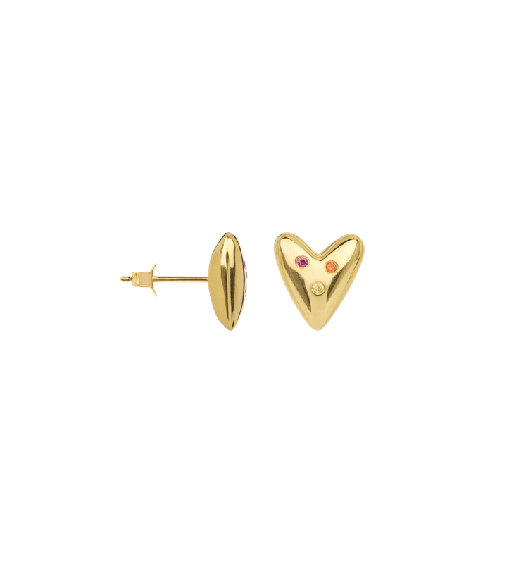 Anna + Nina &#39;karma&#39; single oorknopje - goud