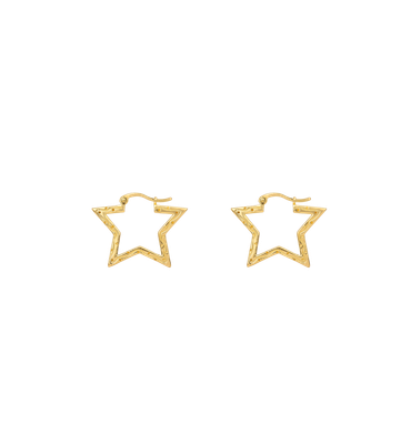 Anna + Nina &#39;funky star&#39; oorringen klein - goud