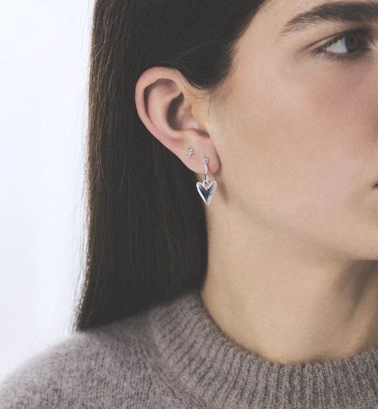 Anna + Nina 'heart' bedel - zilver