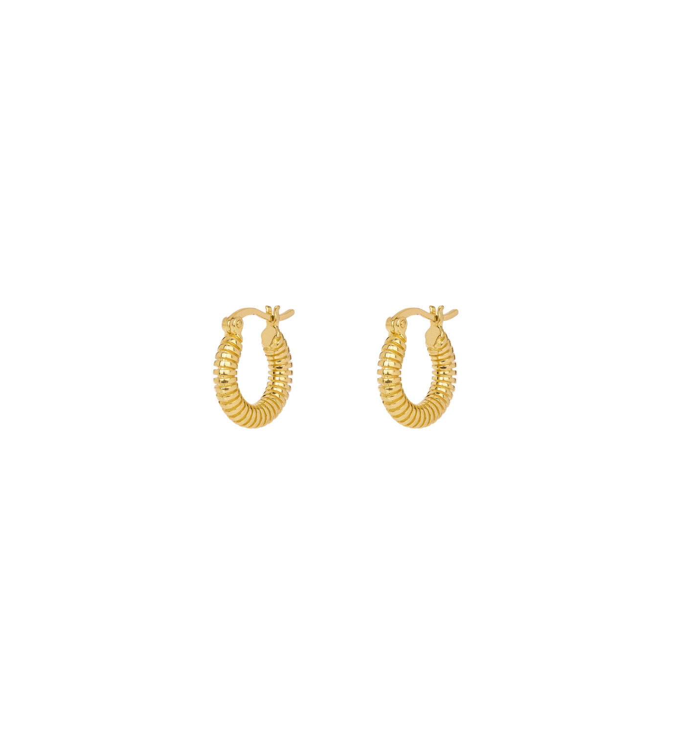 Anna + Nina &#39;spiral&#39; oorringen klein - goud