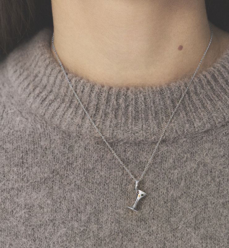 Anna + Nina 'cocktail' bedel - zilver