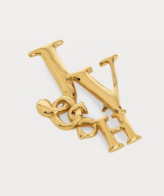 JV SHEAM broche - antique gold