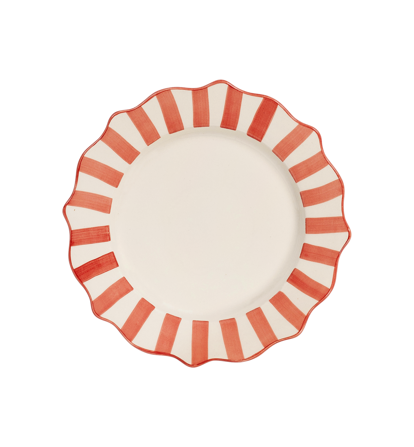 Dinerbord geribbeld Candy Cane